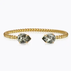 Caroline Svedbom Mini Drop Armband, Black Diamond – Guld