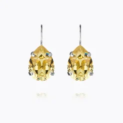 Caroline Svedbom Mini Drop Clasp Örhängen, ReCreated™ Dark Jonquil – Rhodium