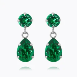 Caroline Svedbom Mini Drop Örhängen / Majestic Green (Rhodium)