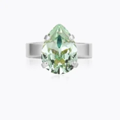 Caroline Svedbom Mini Drop Ring/ Chrysolite (Rhodium)