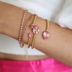 Caroline Svedbom Mini Drop Armband/ Light Rose (Rhodium)
