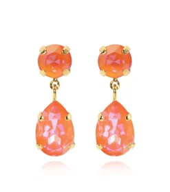 Caroline Svedbom Mini Drop Örhängen/ Orange Glow Delite (Guld)