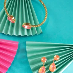 Caroline Svedbom Mini Drop Örhängen/ Orange Glow Delite (Guld)