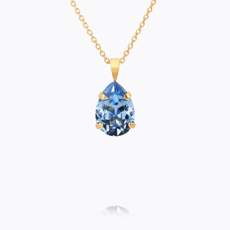 Caroline Svedbom Mini Drop Halsband/ Light Sapphire (Guld)