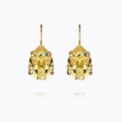 Caroline Svedbom Mini Drop Clasp Örhängen, ReCreated™ Dark Jonquil – Guld
