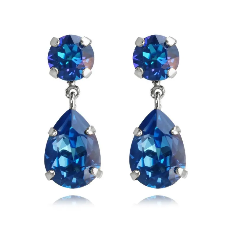 Caroline Svedbom Mini Drop Örhängen/ Royal Blue Delite (Rhodium)