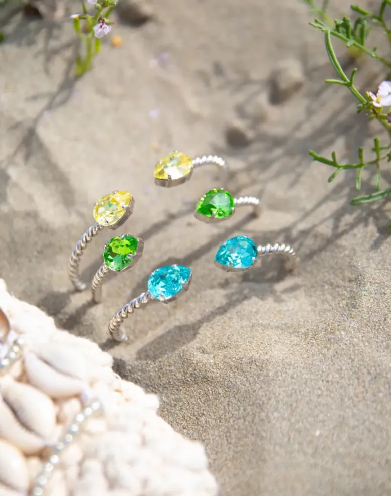 Caroline Svedbom Mini Drop Armband Rhodium / Light Turquoise