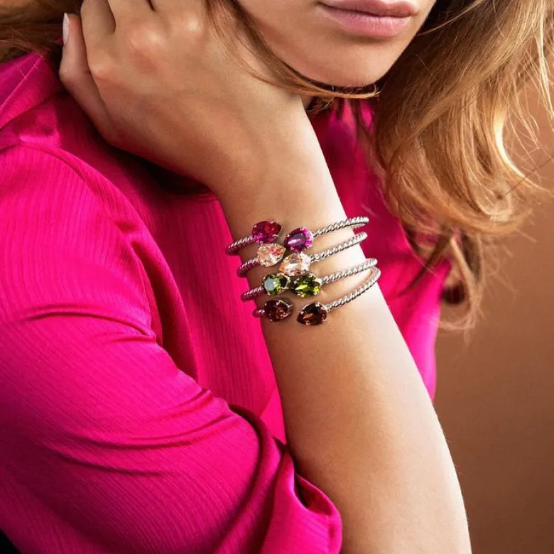 Caroline Svedbom Mini Drop Armband Rhodium / Olivine