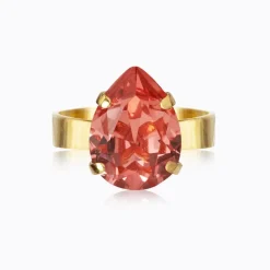Caroline Svedbom Mini Drop Ring / Rose Peach (Guld)