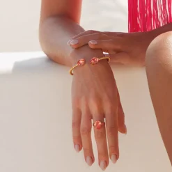 Caroline Svedbom Mini Drop Armband/ Rose Peach (Rhodium)