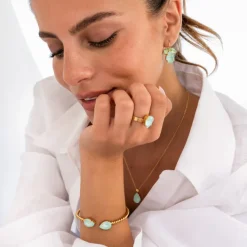 Caroline Svedbom Mini Drop Halsband / Soft Mint (Guld)