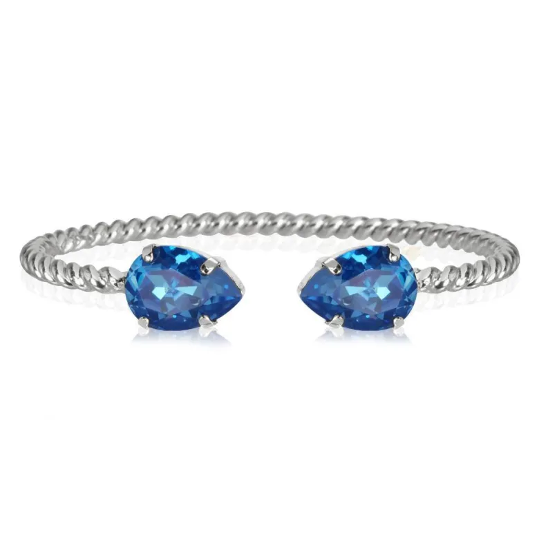Caroline Svedbom Mini Drop Armband Rhodium / Royal Blue Delite