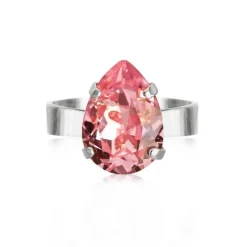 Caroline Svedbom Mini Drop Ring Rhodium / Light Rose