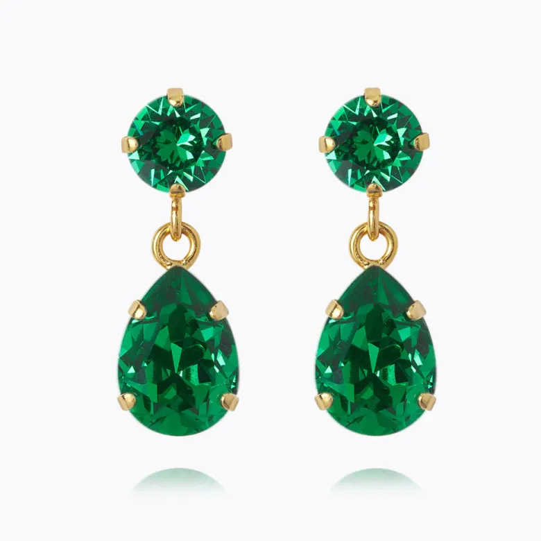 Caroline Svedbom Mini Drop Örhängen / Majestic Green (Guld)