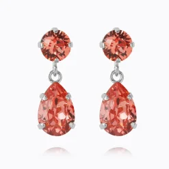 Caroline Svedbom Mini Drop Örhängen/ Rose Peach (Rhodium)
