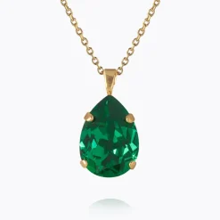 Caroline Svedbom Mini Drop Halsband / Majestic Green (Guld)