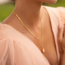 Caroline Svedbom Mini Drop Halsband/ Ivory Cream Delite