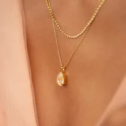 Caroline Svedbom Mini Drop Halsband/ Ivory Cream Delite (Rhodium)
