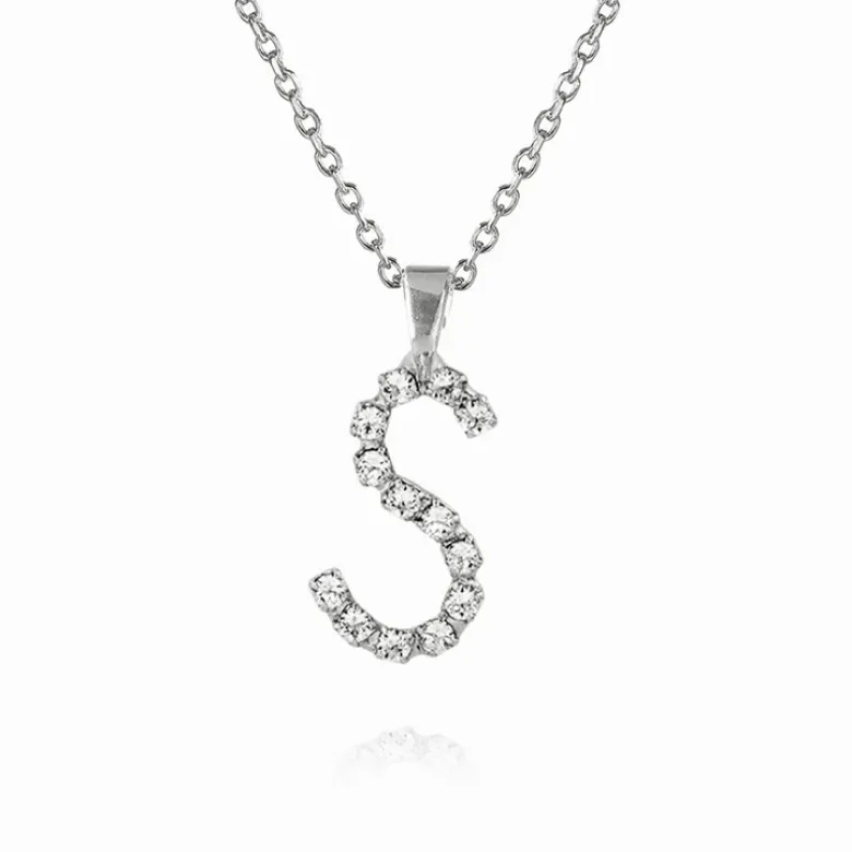 Caroline Svedbom Mini Letter S Halsband (Rhodium)