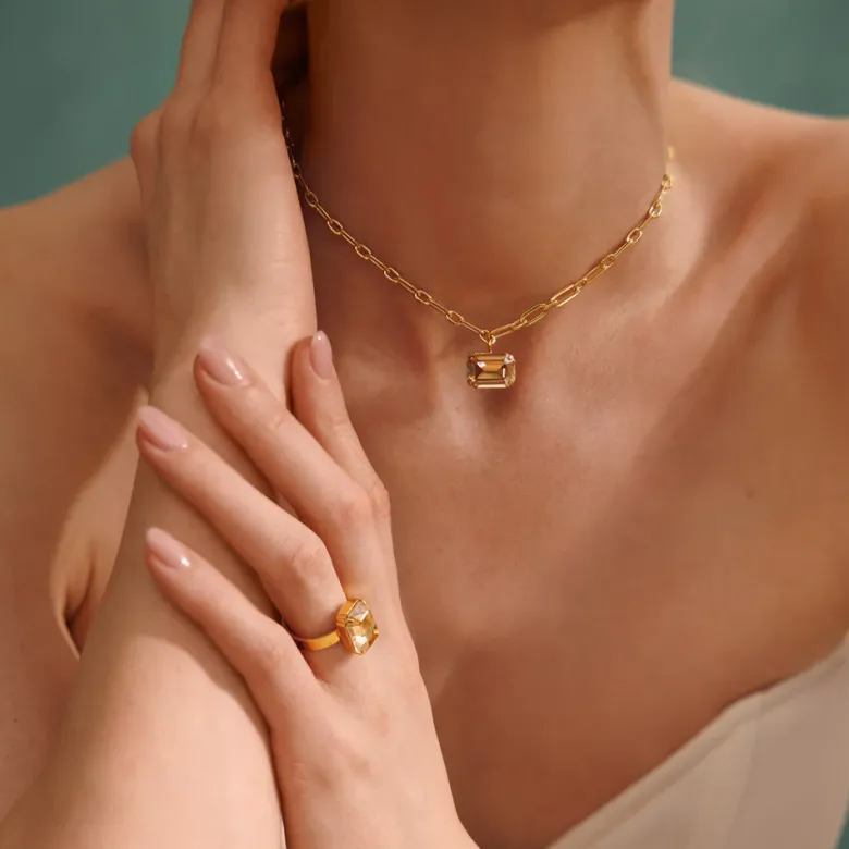 Caroline Svedbom Mini Lydia Halsband / Golden Shadow (Guld)