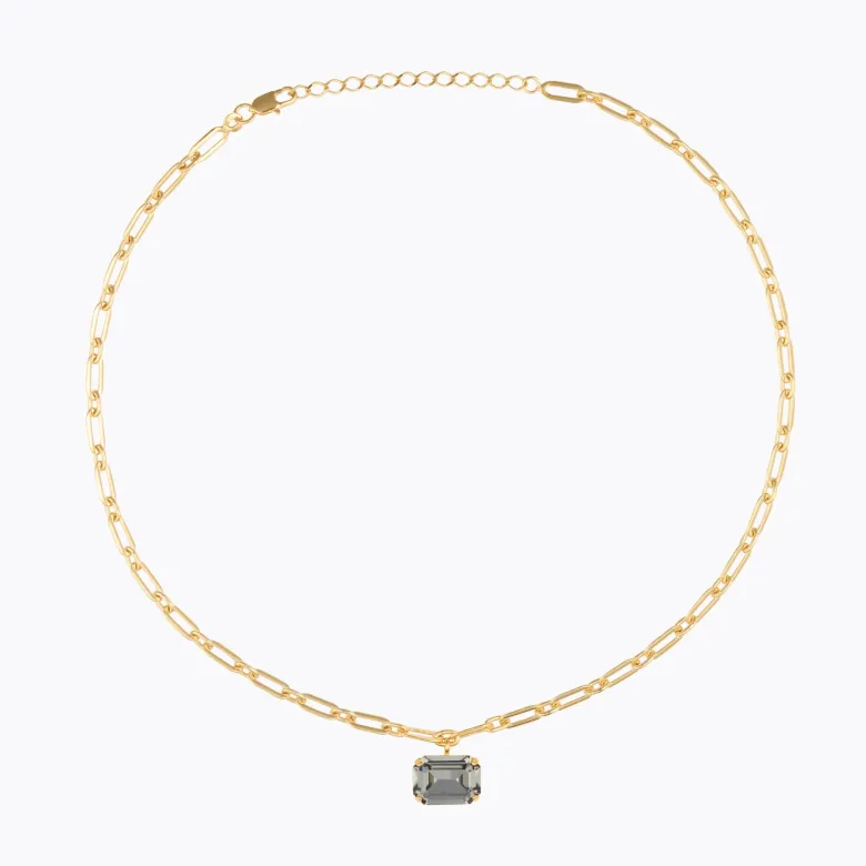 Caroline Svedbom Mini Lydia Halsband, Black Diamond – Guld