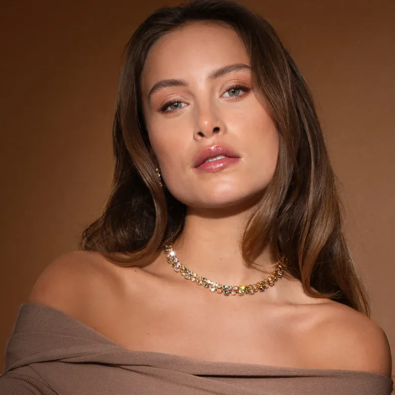 Caroline Svedbom Mini Pomona Halsband, Black Golden Combo – Guld