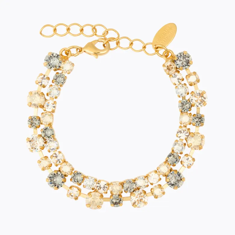 Caroline Svedbom Mini Pomona Armband, Black Golden Combo – Guld