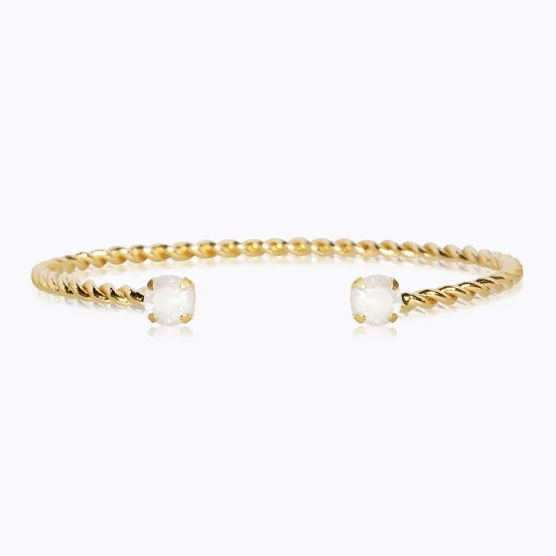 Caroline Svedbom Mini Twisted Armband / Electric White (Guld)