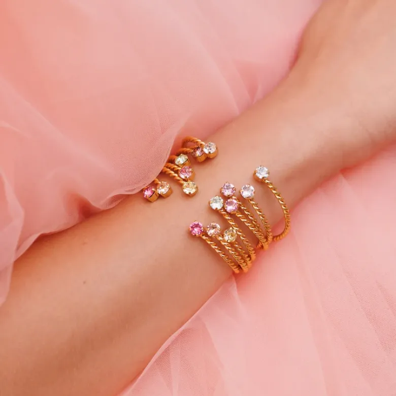 Caroline Svedbom Mini Twisted Armband/ Light Azore (Guld)