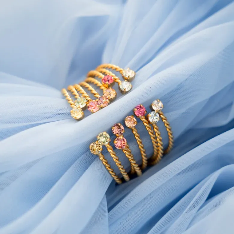 Caroline Svedbom Mini Twisted Armband/ Light Azore (Guld)