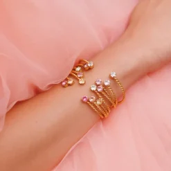 Caroline Svedbom Mini Twisted Armband/ Crystal (Guld)