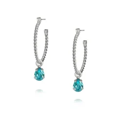 Caroline Svedbom Nani Örhängen Rhodium / Light Turquoise