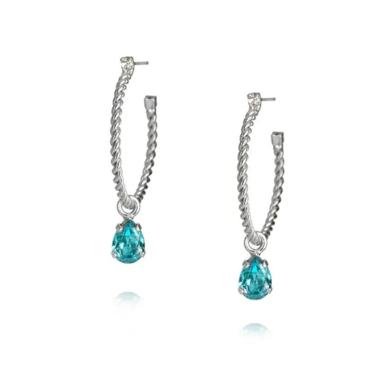 Caroline Svedbom Nani Örhängen Rhodium / Light Turquoise
