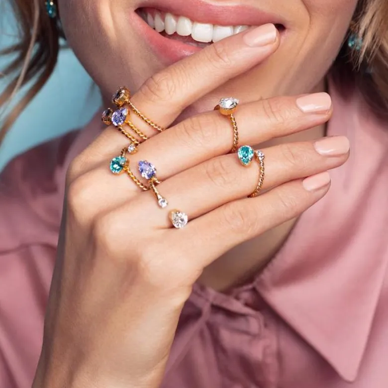 Caroline Svedbom Nani Ring Guld / Light Turquoise