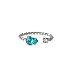 Caroline Svedbom Nani Ring Rhodium / Light Turquoise