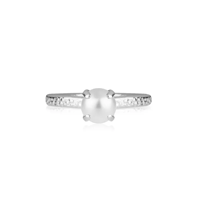Caroline Svedbom Natti Ring Rhodium Pearl