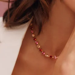 Caroline Svedbom Nicola Halsband / Scarlet Combo (Guld)