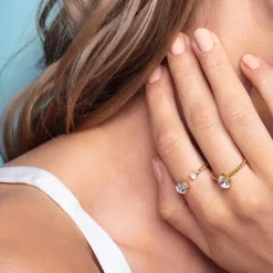 Caroline Svedbom Niki Ring Rhodium / Crystal