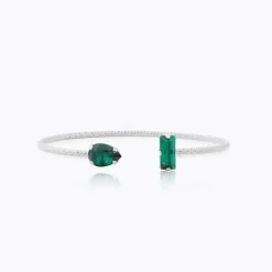 Caroline Svedbom Noelle Armband / Emerald – Rhodium