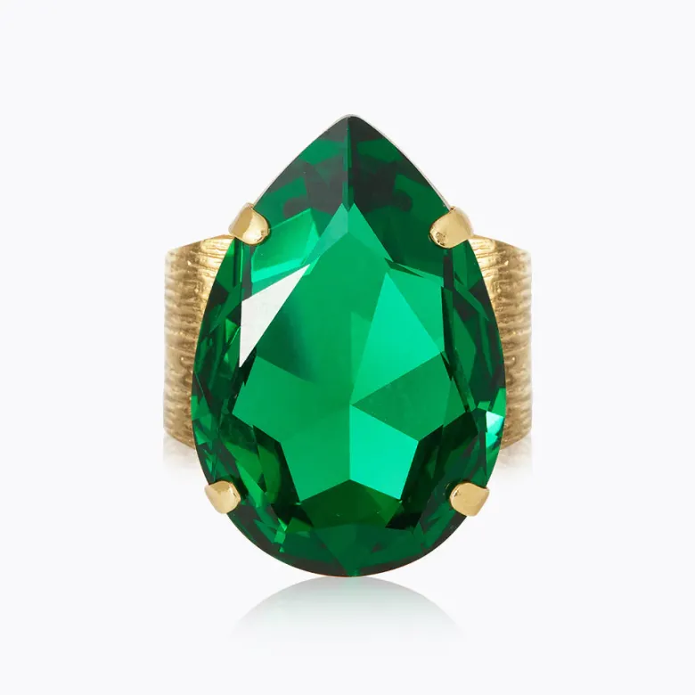 Caroline Svedbom Perfect Drop Ring / Majestic Green (Guld)