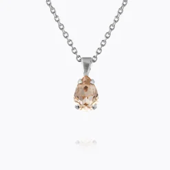 Caroline Svedbom Petite Drop Halsband / Light Silk (Rhodium)