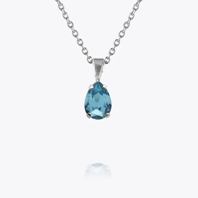 Caroline Svedbom Petite Drop Stud Halsband / Aquamarine (Rhodium)