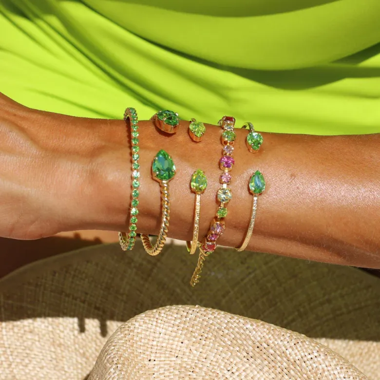 Caroline Svedbom Petite Drop Armband / Citrus Green (Guld)