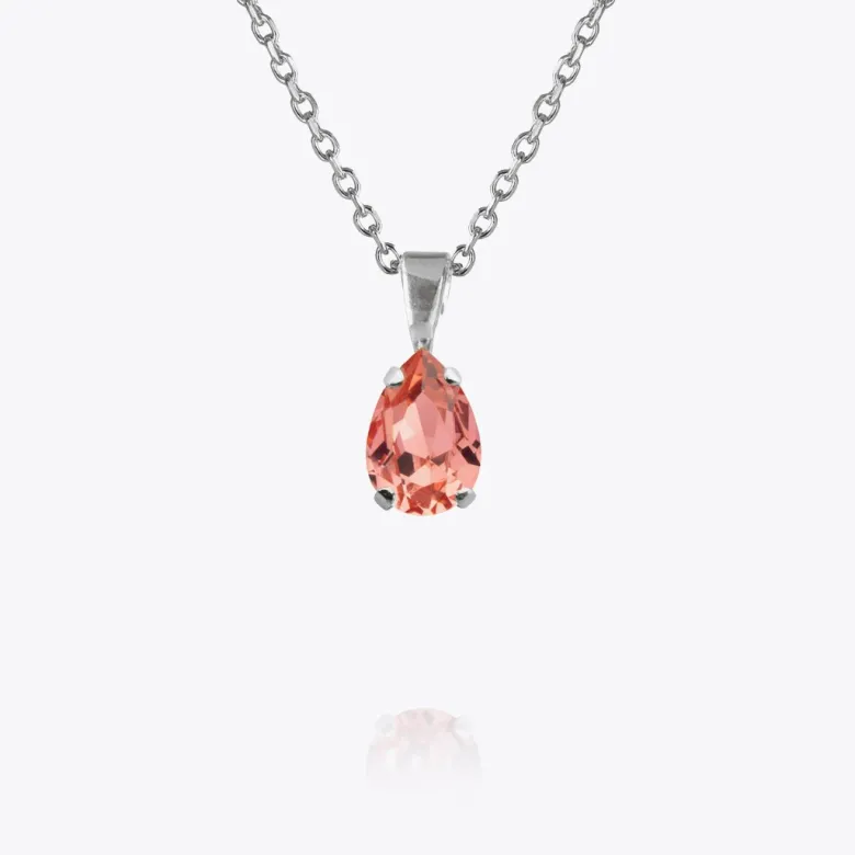 Caroline Svedbom Petite Drop Halsband / Rose Peach (Rhodium)