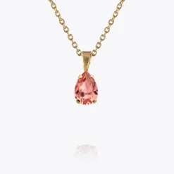 Caroline Svedbom Petite Drop Halsband / Rose Peach (Rhodium)