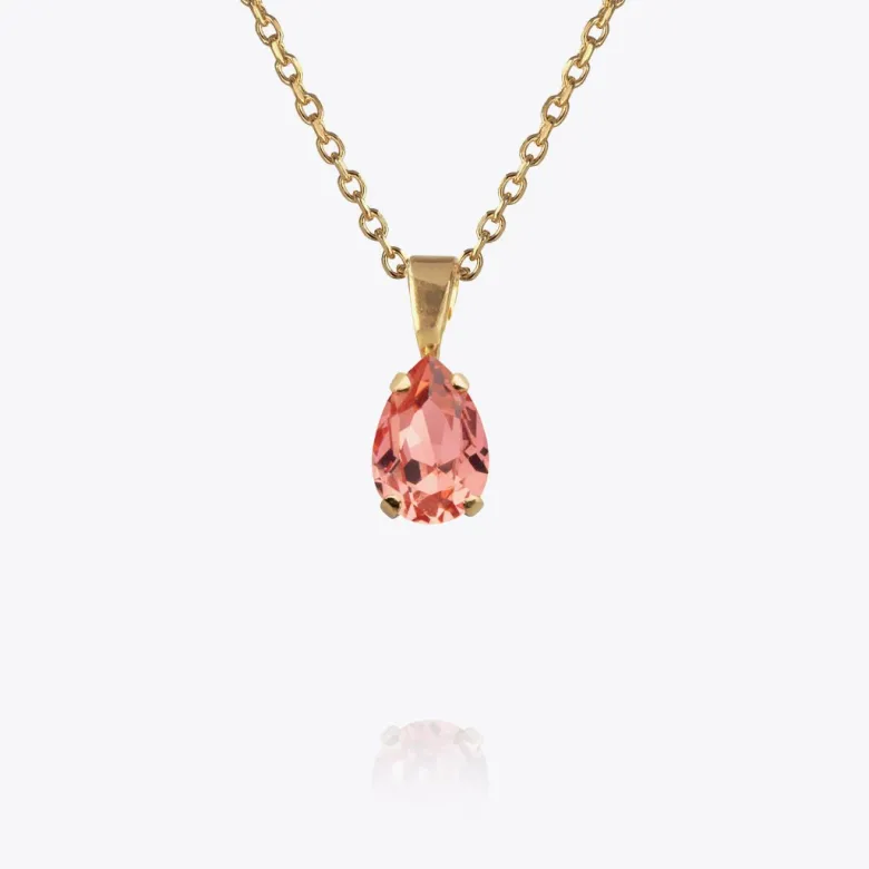 Caroline Svedbom Petite Drop Halsband / Rose Peach (Rhodium)