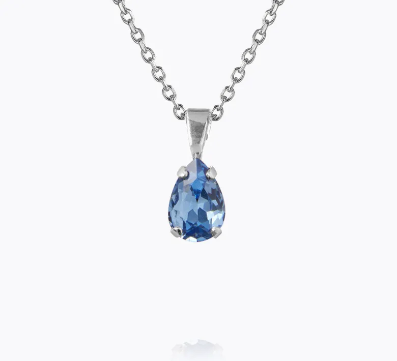 Caroline Svedbom Petite Drop Halsband/ Lapis (Rhodium)