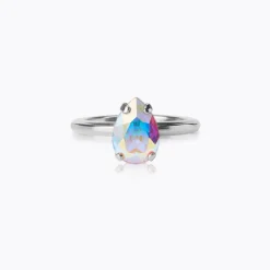 Caroline Svedbom Petite Drop Ring / Aurore Boreale (Rhodium)