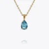 Caroline Svedbom Petite Drop Halsband / Aquamarine (Guld)