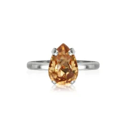 Caroline Svedbom Petite Drop Ring / Light Colorado Topaz (Rhodium)